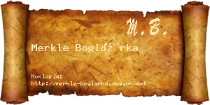 Merkle Boglárka névjegykártya
